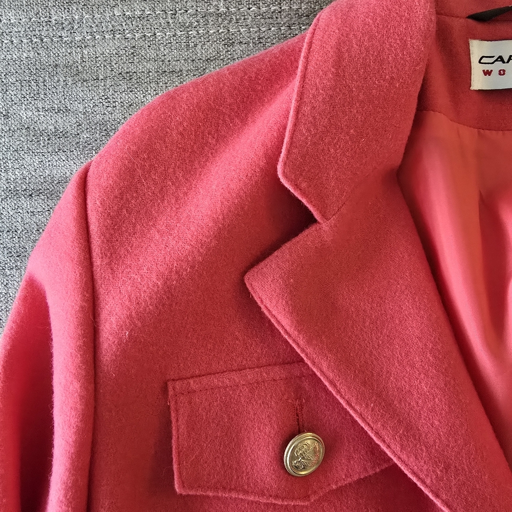 Carol Horn Wool Vintage Women's Pink Cropped Jacket Sz 6 - Picture 5 of 9